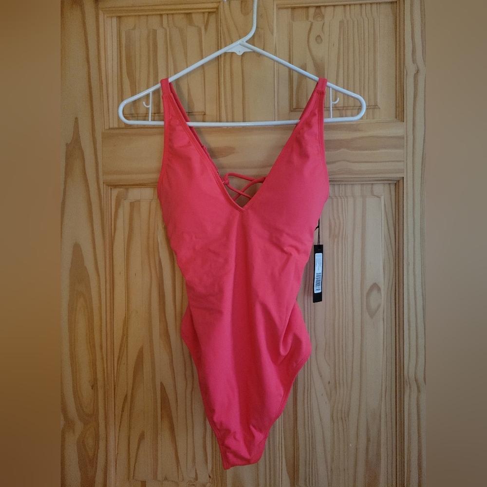 TA3 PLUNGEY THONG SWIMSUIT NWT